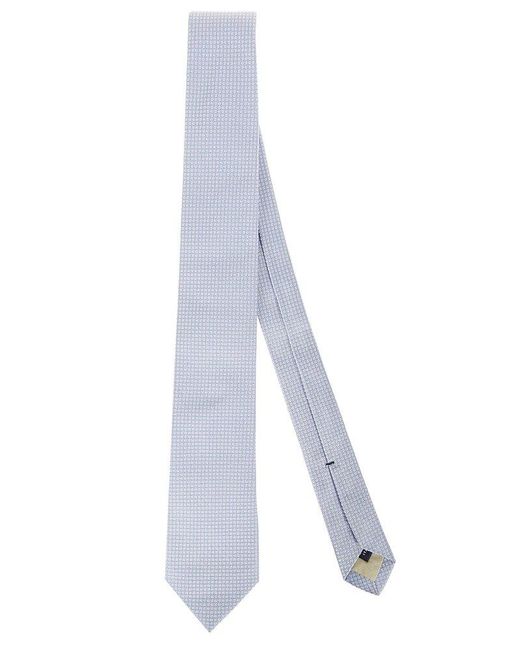 Errico Formicola White Patterned Tie for men