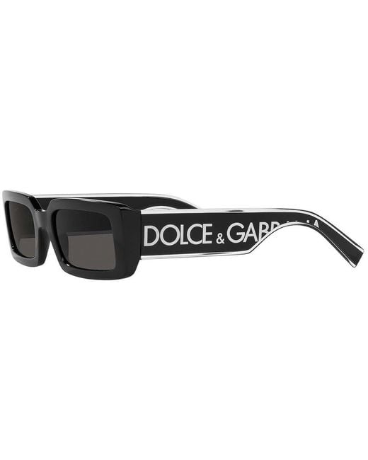 Dolce & Gabbana Black Rectangular Frame Sunglasses