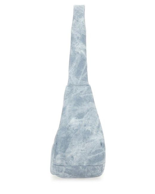 Ganni Blue Bleached Medium Hobo Bag