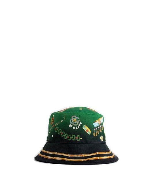 Casablancabrand Green La Boite A Bijoux Bucket Hat for men