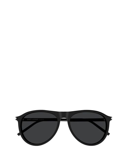 Saint Laurent Black Aviator Frame Sunglasses