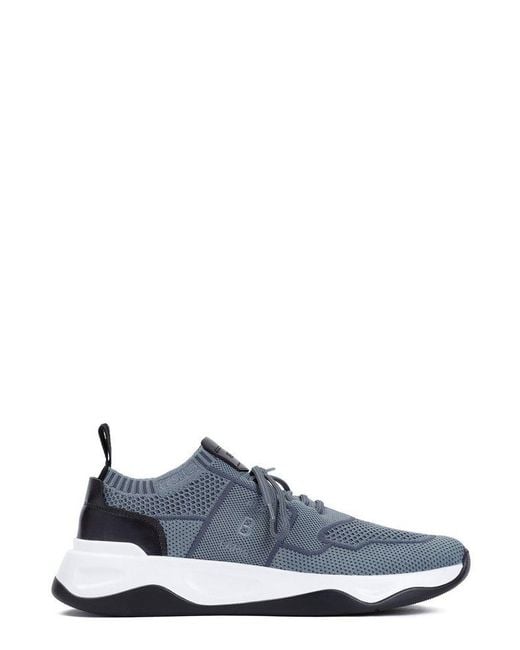 Berluti Blue Logo Embroidered Lace-up Sneakers for men