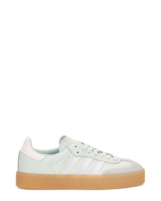 Adidas Originals White Sambae Side Stripe Detailed Sneakers