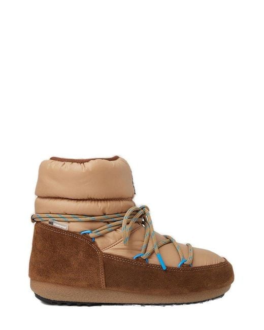 Moon Boot Brown Low Panelled Lace-up Boots