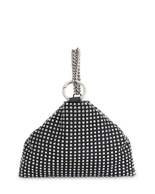 Pinko Embellished Triangular Mesh Mini Bag in Black Lyst