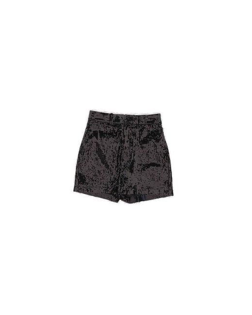 Junya Watanabe Black Sequinned Mini Shorts