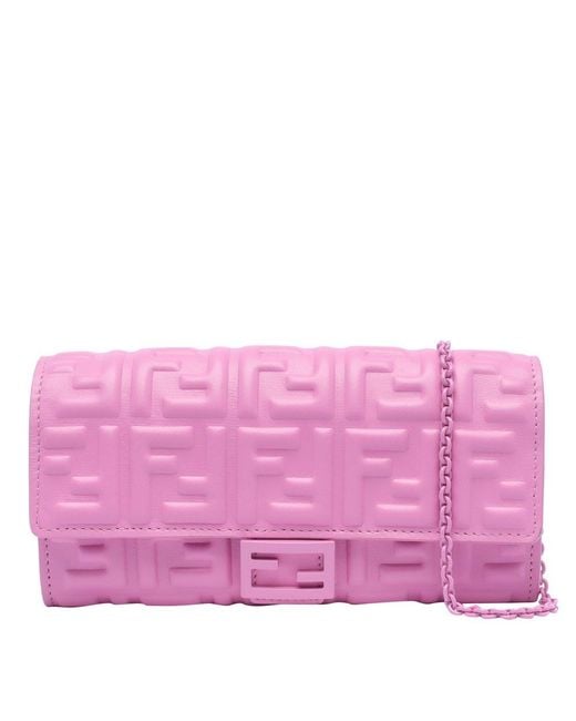 Fendi Pink Baguette Continental Wallet