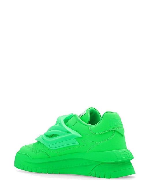 Versace Green Odissa Leather Sneaker for men