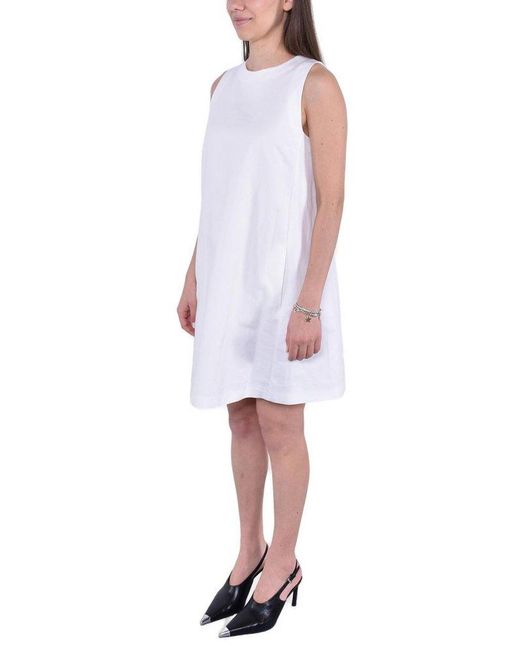 Weekend by Maxmara White Racer Crewneck Sleeveless Dress