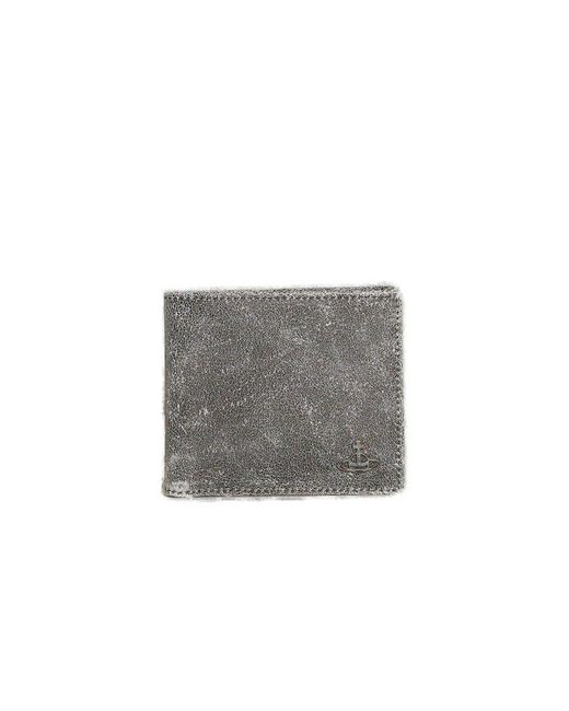 Vivienne Westwood Gray Distressed Bi-fold Wallet for men