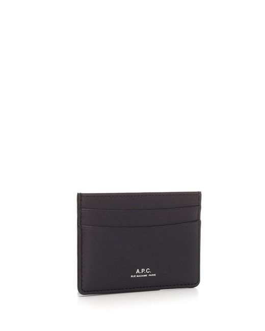 A.P.C. Blue Black Andre Card Holder for men