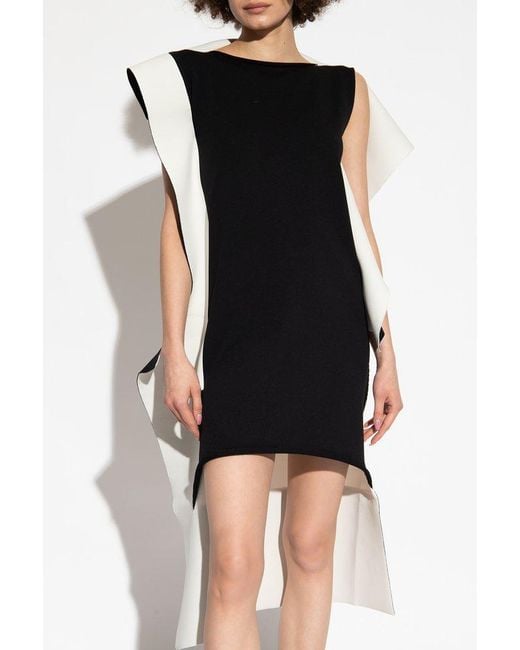 Issey Miyake Black Dress With Geometrical Pattern