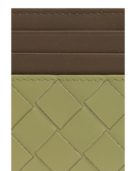 Bottega Veneta Green Leather Card Holder, for men