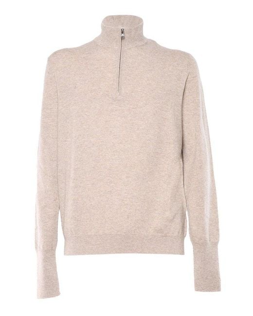 Ballantyne Pink Half-Zip Knitted Jumper for men