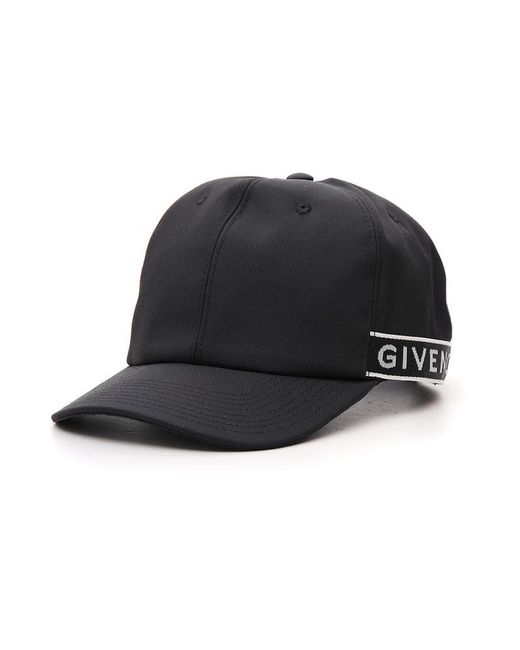 Givenchy Black Tape Logo Baseball Cap for men