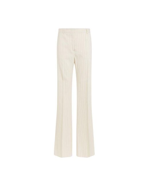 Sportmax White Striped Flared Trousers