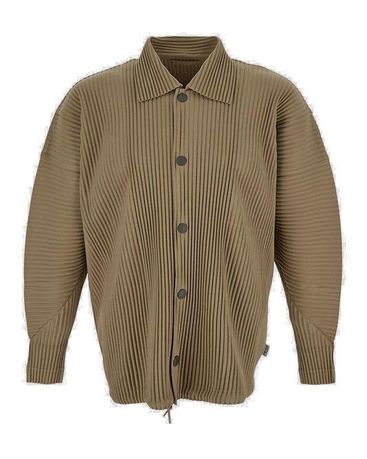 Homme Plissé Issey Miyake Green Pleated Jacket for men