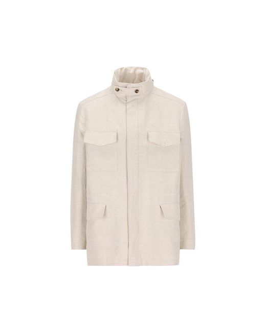 Loro Piana White Traveller Zip-up Jacket for men