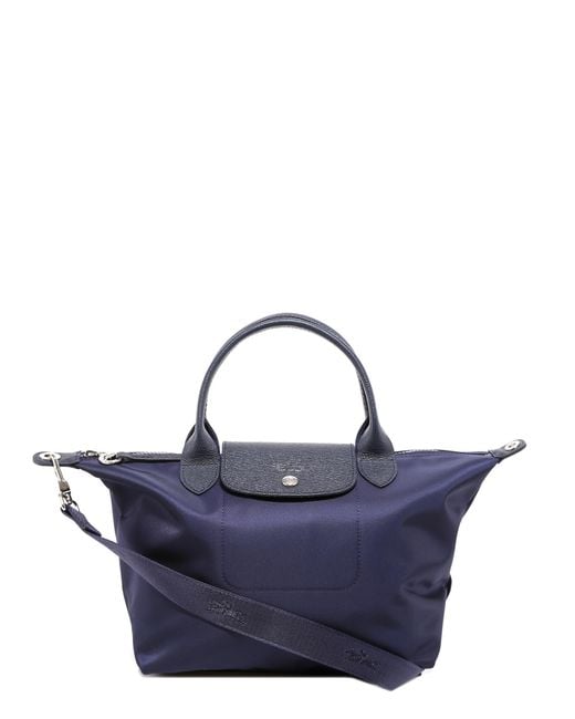 Longchamp Blue Le Pliage Neo Small Nylon Short Handle Tote