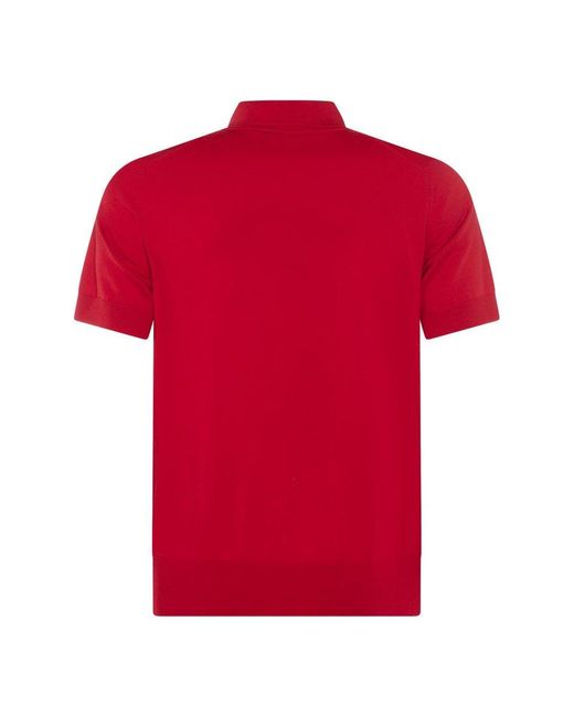 Dolce & Gabbana Red Cotton Essentials Polo Shirt for men