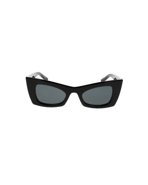 Saint Laurent Black Rectangle-frame Sunglasses