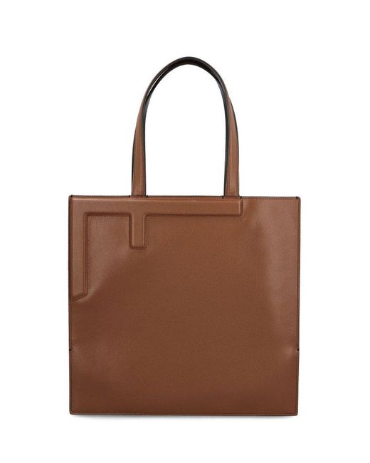 Fendi Brown Flip Medium Leather Bag