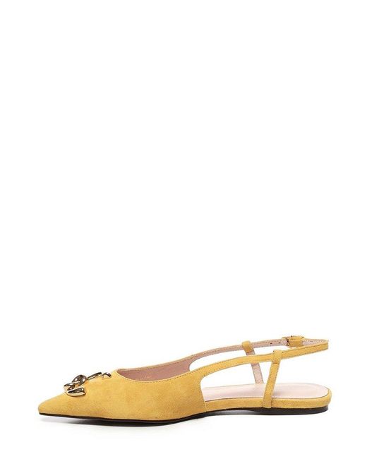 Coccinelle Yellow Slingback Flat Shoes