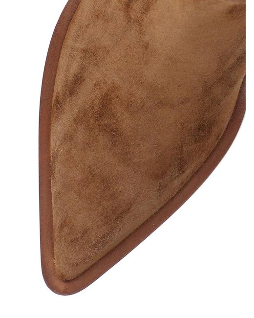 Gianvito Rossi Brown Wylie Pointed Toe Ankle Boots
