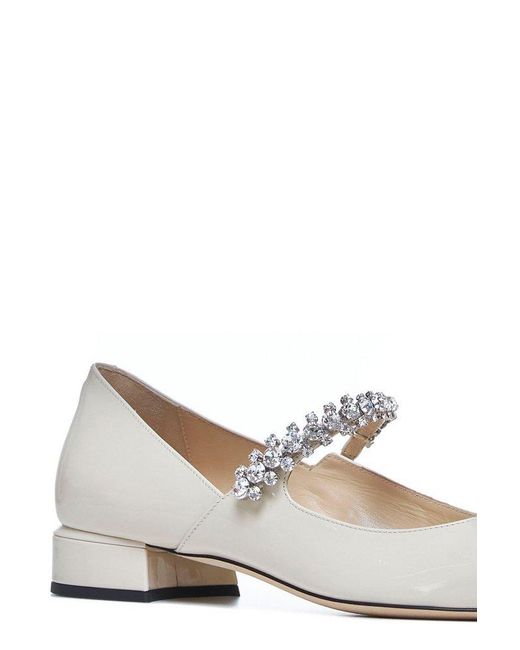 Jimmy Choo Natural Bing Embellished Flat Shoes