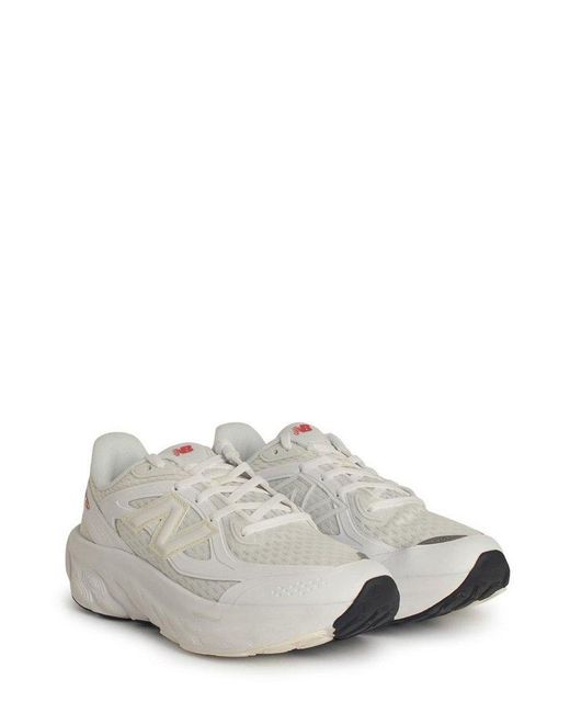 New Balance White Round-Toe Lace-Up Sneakers