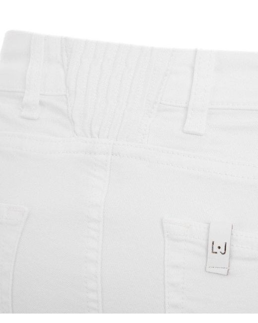 Liu Jo White Mid-Rise Cropped Jeans