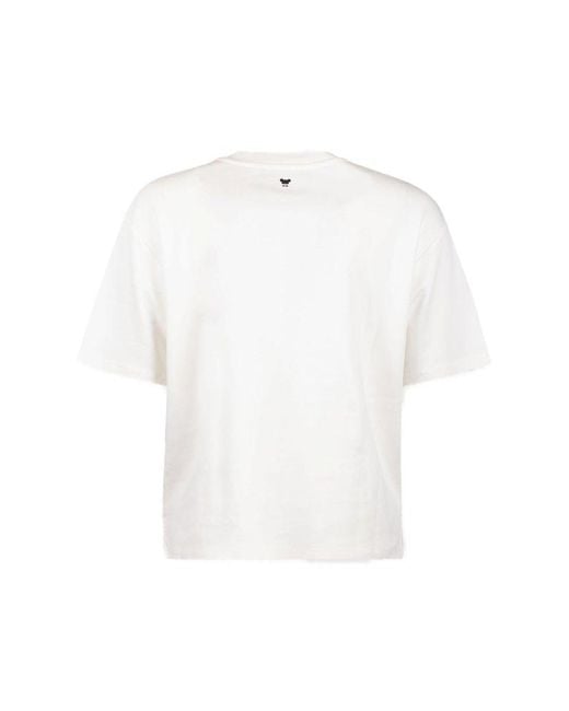 Weekend by Maxmara White Floral Patterned Crewneck T-Shirt