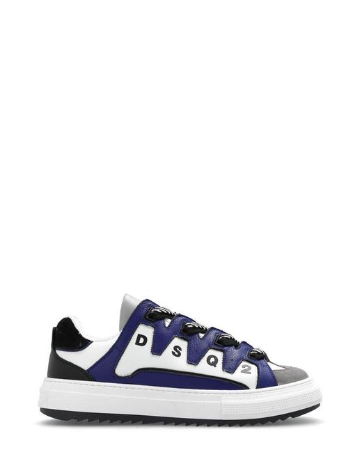 DSquared² Blue Colour-block Panelled Lace-up Sneakers for men
