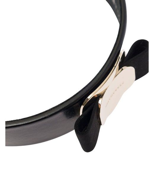 Ferragamo Black Bow-detailed Headband