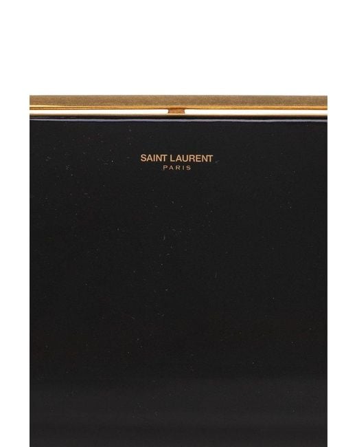 Saint Laurent Black Clutch With Logo,