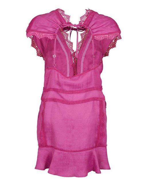 IRO Pink Cierra Lace Detailed Dress