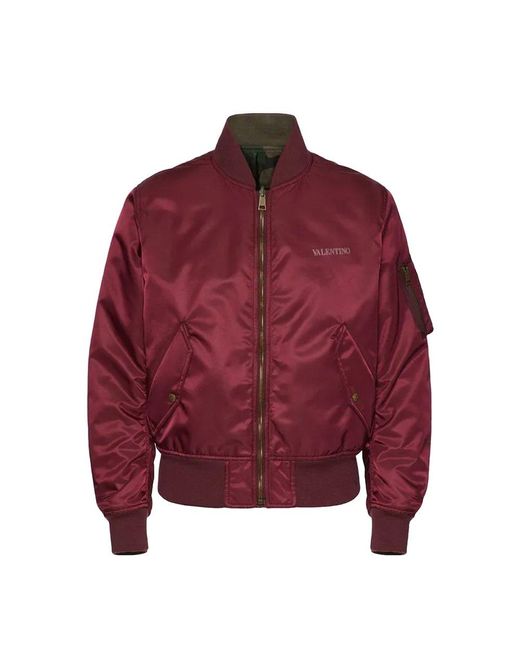 Valentino Red Zip-up Straight Hem Reversible Jacket for men