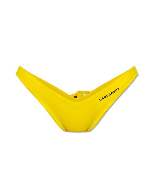 DSquared² Yellow Drawstring Swimsuit Bottoms