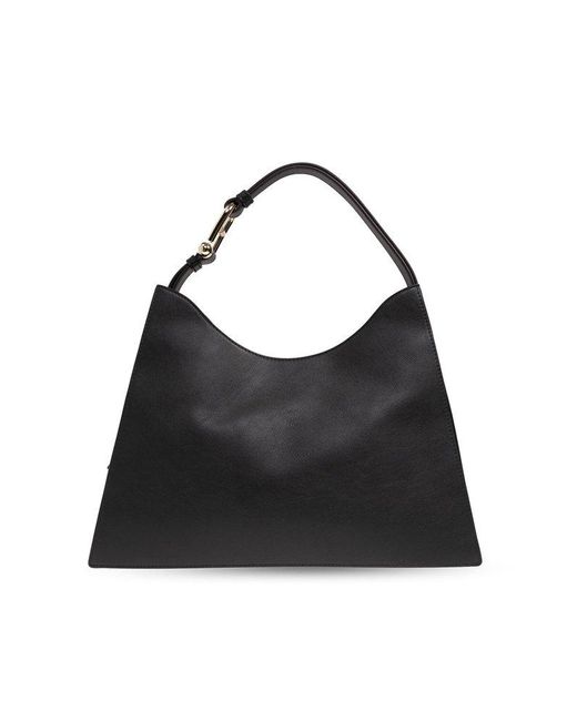Furla Black Nuvola Arch-motif Logo Printed Shoulder Bag