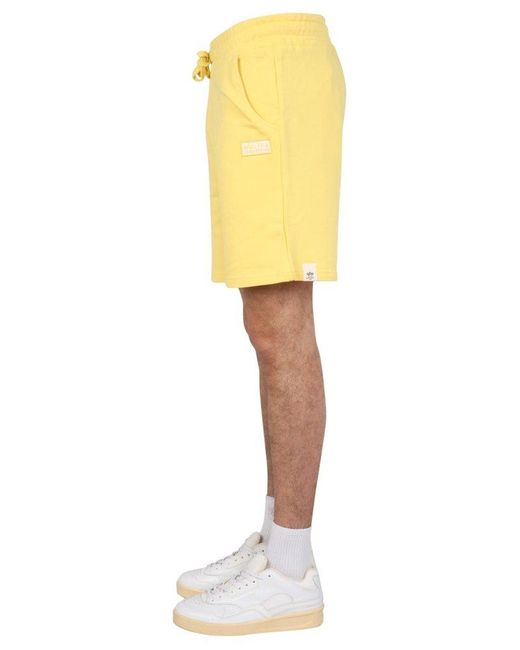 Alpha Industries Yellow Logo Stitch Bermuda Shorts for men