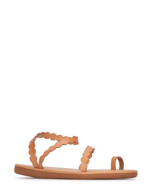 Ancient Greek Sandals Brown Aura Multi-way Strap Round-toe Sandals