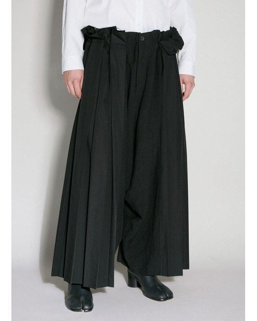 Yohji Yamamoto Black Sarouel Pleat Pants for men