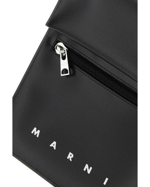Marni Black Canvas Crossbody Bag for men
