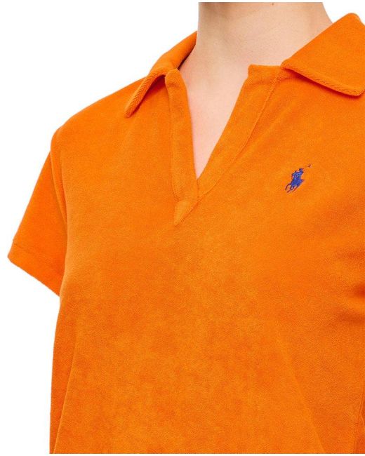 Polo Ralph Lauren Orange Pony Embroidered Terry Polo Shirt