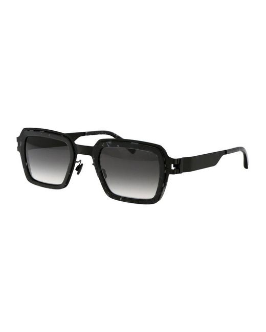 Mykita Black Lennon Square Frame Sunglasses