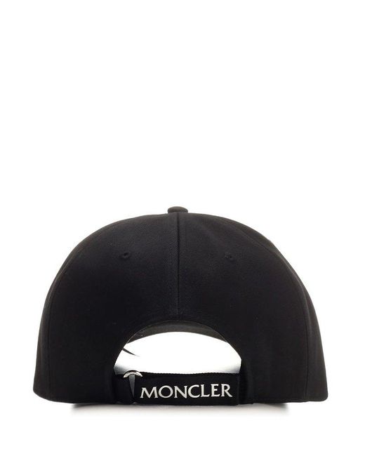 Moncler Black Logo Patch Baseball Cap for men