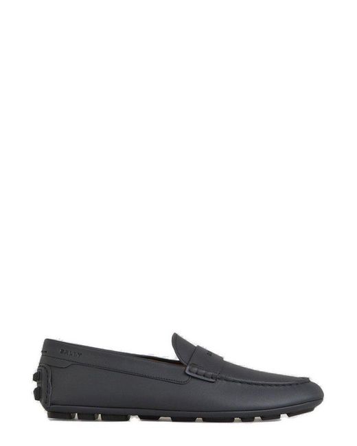 Bally Blue Logo Leather Loafers for men