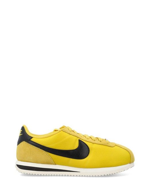 Nike Yellow Cortez Round-toe Low-top Sneakers
