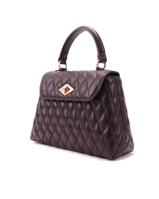Ballantyne Brown Diamond Quilted Tote Bag