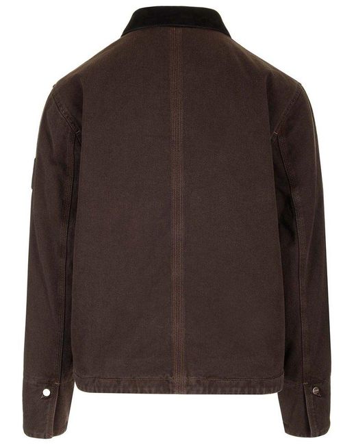 Ferragamo Brown Long-sleeved Zipped Bomber Jacket for men